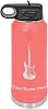 LaserGram Personalized Water Bottle, Electric Guitar, Stainless Steel Double Wall Vacuum Insulated with Flip Top Straw, Custom Engraved Gift 32oz 950ml Coral
