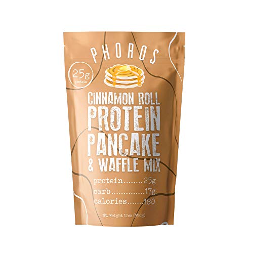 Protein Pancake Mix & Protein Waffle Mix By Phoros Nutrition, 30G Of Protein, Low Carb, High Protein, Keto-Friendly, Whey Protein, Whole Wheat Pancakes, Just Add Water (Cinnamon) #TOP20