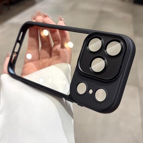 Coque acrylique pour iPhone 15 Pro noire antichoc avec protection d'objectif photo intégrée