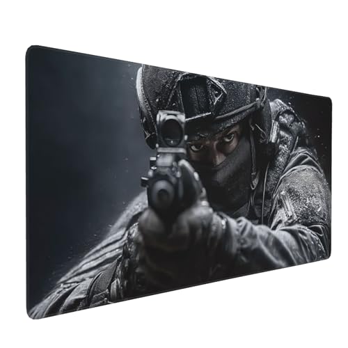 Large Gaming Mouse Pad with Non-Slip Rubber Base, Tactical...