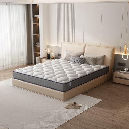 TEENO Matelas 160x200 cm Ressorts Ensaches, Matelas à mémoire de...