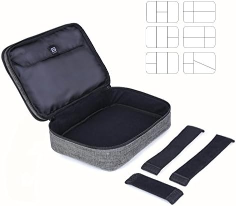 bagsmart Kieszenie na kable, dwuwarstwowa torba elektroniczna podróżna na kable, ładowarkę, iPada, iPada Air, tablet do 10,5 cala, adapter, mysz, karty SD (szare)