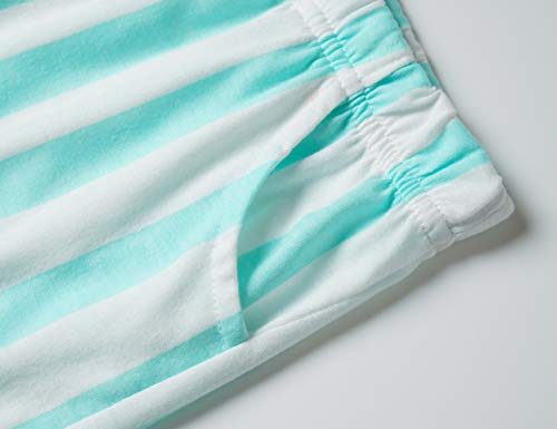 Jashe Summer Pajamas For Girls – Stripe White Pjs Pal Cute Jammies Set Big Girl Size 14,Green(Lazy Day) #TOP5