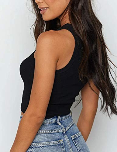 KAMISSY Cotton Rib-Knit Racerback Basic Tank Tops for Women Girls Sleeveless Vest Binding Y2k Crop Tank Top - Image 4