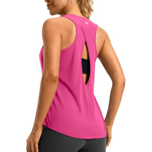 G Gradual Women's Workout Tops Open Back Athletic Tank Tops Running Shirts