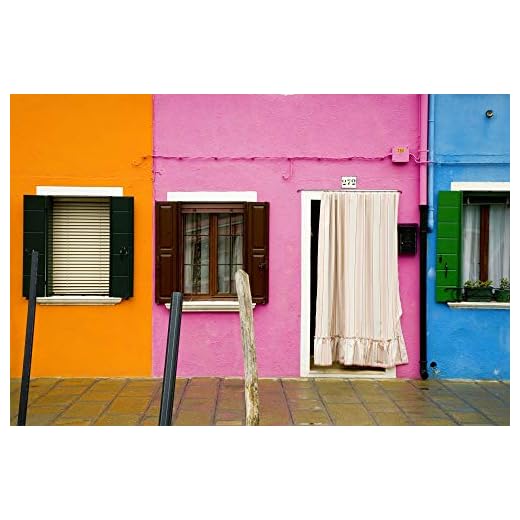 Posterazzi PDDEU16BJY0270 Italy, Burano. Colorful House Windows and Walls Photo Print, 18 x 24, Multi