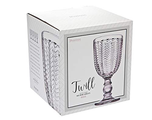 Twill Red Wine Goblet Beverage Glass Cup By Godinger – Rose Pink – 10Oz, Set Of 4 #TOP1