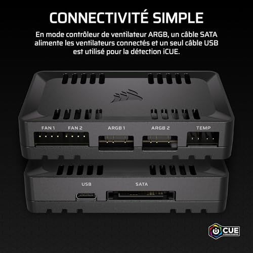 CORSAIR Commander Duo Lighting and Fan Controller ARGB and iCUE LINK Hybrid - vue 5