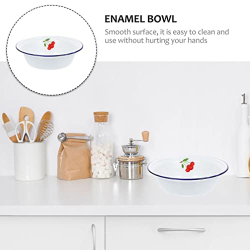 Hemoton Grease Container Snack Container Retro Enamel Washing Basins Vintage Dinner Plate Enamelware Dinner Plates For Indoor Outdoor Camping Farmhouse Kitchen Grease Container Snack Container #TOP7