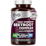 Beetroot Complex & L-Citrulline 10,000mg | 180 Capsules | High Strength | Nitric Oxide Booster to Support Circulation for Energy & Daily Wellness | Vegan, Non-GMO, UK Made, 3 Months | EVO NUTRITION