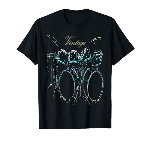 Drums Vintage Drummer Drum Set Diseño Camiseta