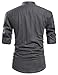NITAGUT Men Henley Neck Long Sleeve Daily Look Linen Shirts Casual Beach T Shirts (US M/Chest 38-41, Dark Grey)