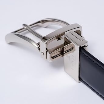 Lanvin Collectionランバンコレクション リバーシブル レザーベルトメンズ 日本製 リバーシブル 表スムース 裏エンボス 型押し 通勤メンズ