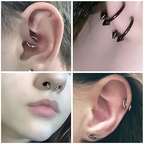 Horseshoe Nose Rings Surgical Steel 16G Nose Hoop Tragus Cartiage Earring Septum Jewelry Lip Rings Rook Conch Piercing Jewelry 6Mm 8Mm 10Mm 12Mm Silver Nose Piercing Hoops3
