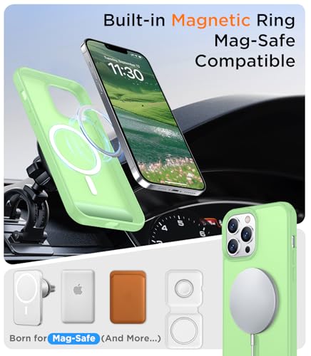 Image of Magnetic Compatible with iPhone 13 Pro Case, [Built-in Invisible Kickstand][Compatible with MagSafe][Military Grade Shockproof] Slim Translucent Matte Phone Case for iPhone 13 Pro 6.1 inch