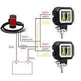 Biqing 20W Motorcycle Fog Lights With Green Angel Eyes,Motorcycle Auxiliary Lights LED Headlights Front Spotlight 12V 24V Motorbike Fog Driving Lights Daytime Running Light With Switch 22mm - Image 7