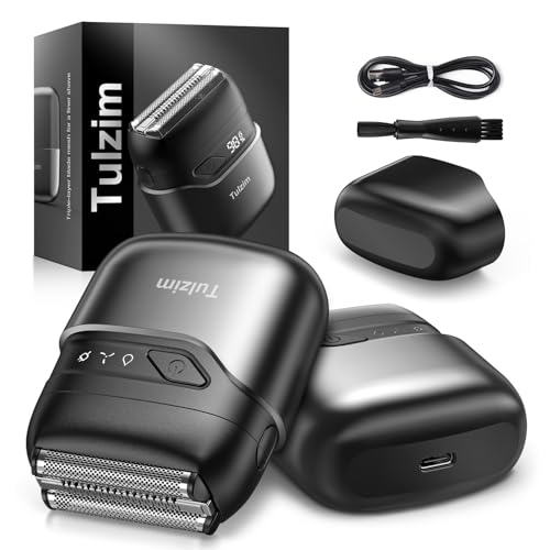 Tulzim Electric Foil Shaver for Men: Cordless Electric Razor for Face & Beard - 3 Floating Blades, 100-Min Runtime, USB-C Fast Charge, IPX7 Waterproof for Travel, Silver Grey1