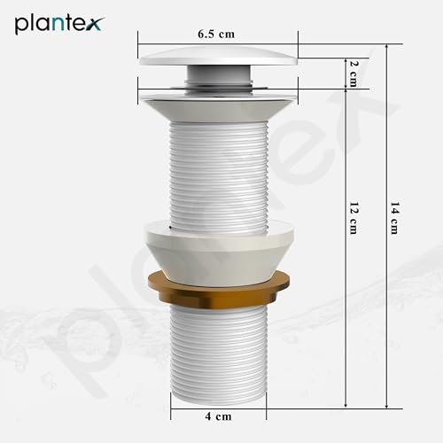 Image of Plantex Pure Brass Waste Coupling for Wash Basin / 5 inch Drain Out let System Full Thread Pop up Waste Coupling (Matt White - Pack of 1)