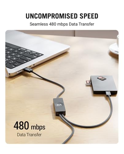 Image of DailyObjects SURGE Kevlar Core Twin Port USB-C 140W Charging Cable|USB Type-C|Fast Charging,480Mbps Data Transfer,Data Sync|Compatible with Android & iOS Smartphone,Earphone,Tablet /Ipad,Macbook,Black