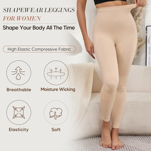 Takusun Legging modeladora de cintura alta com controle de barriga para mulheres, calça macia, model