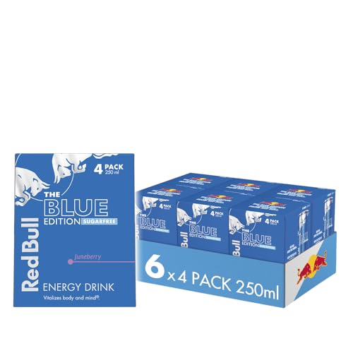 Red Bull Blue Edition Sugarfree Juneberry Energy Drink 250ml 4 Pack (Pack of 6)