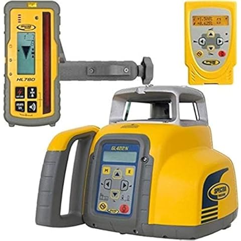 Spectra Precision GL422N Dual Grade Laser Level, Automatic Self-Leveling with HL760 Receiver, Radio Remote Control, Adapters, Rechargeable Batteries, Charger, Case Cover