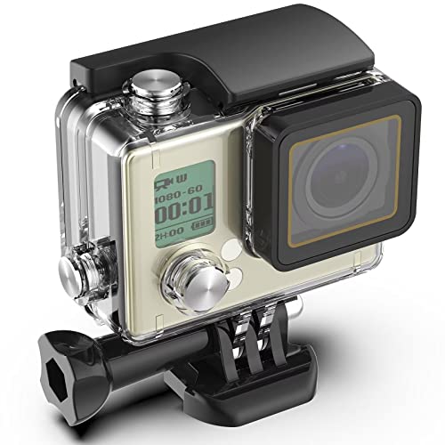 Image of Waterproof Housing Case, hongdak Underwater Protective Case Shell with Bracket Accessories, Housing Case Diving 60 Meter for Go Pro Action Camera (for Gopro4) | Protective Dive Housing Shell with Bracket Mount Accessories for GoPro Hero4, Hero3+, Hero3 Action Camera Outside Sports