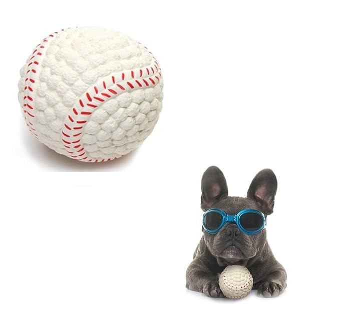 DHANAK Dog Baseball, Squeaky Balls, Natural Latex Rubber Interactive Chew Sound Fetch Play Dog Squeaky Toys for Small Dogs or Cats (1) (Small) (B0CWPFPPL1) Amazon Price History, Amazon Price Tracker
