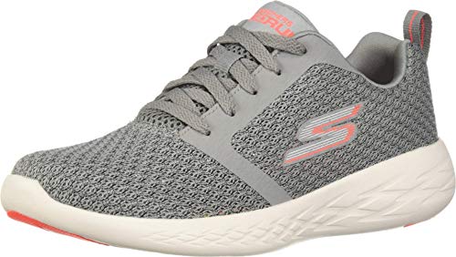 Skechers Women's GO Run 600-CIRCULATE Sneaker, Gray/Coral, 5 M US