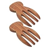 Sewroro Salatbesteck 2 Stück mit Ergonomischem Griff zum Mischen von Salaten und Teig Küchenutensilien mit Natürlicher Holzmaserung für Komfortables Servieren
