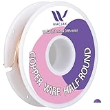 Wacjck 16 Gauge Half Round Copper Wire, 99.9% Pure Copper, Half Round Soft Copper Wire for Jewelry Making,1.3 oz 18 Ft