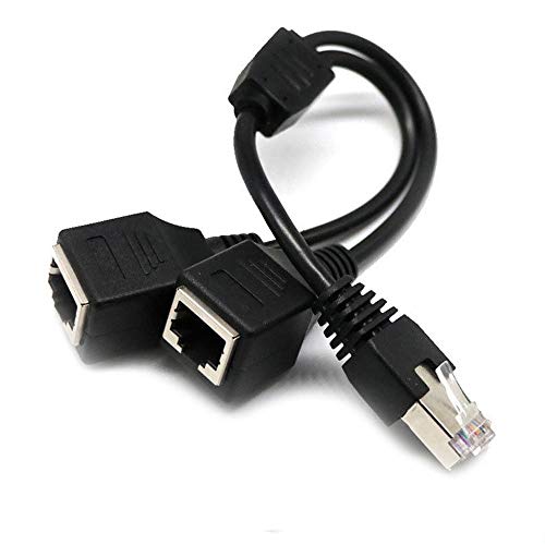 RJ45 Netzwerk Splitter Adapterkabel RJ45 1 Stecker auf 2 Buchse LAN Ethernet Netzwerk Splitter Y-Adapterkabel Geeignet für Cat5,Cat5e,Cat6,Cat7 Cover
