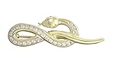 Brosche Hobra-Gold BROSCHE ECHT GOLD 14 KT - SCHLANGE GOLD 585 MIT ZIRKONIAS - GOLDBROSCHE