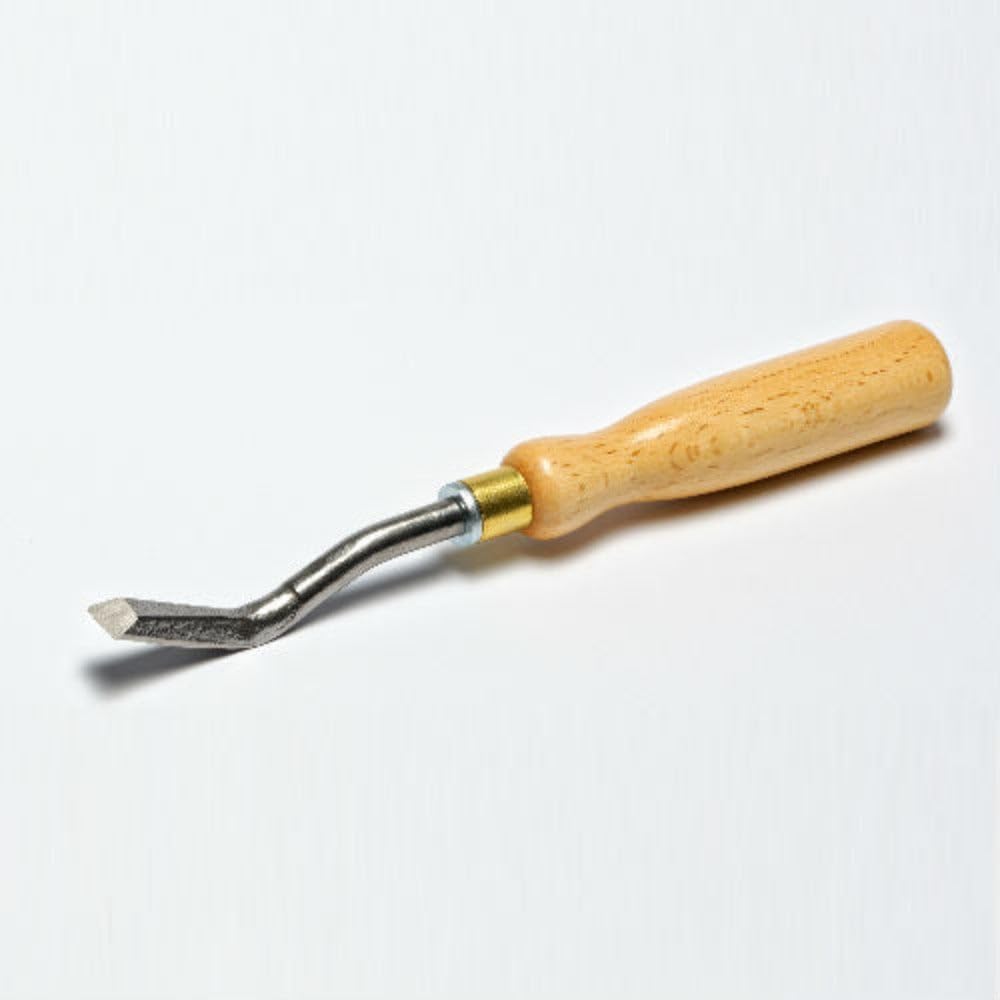 Cincel para tapicería estructural con mango de madera noble doblado