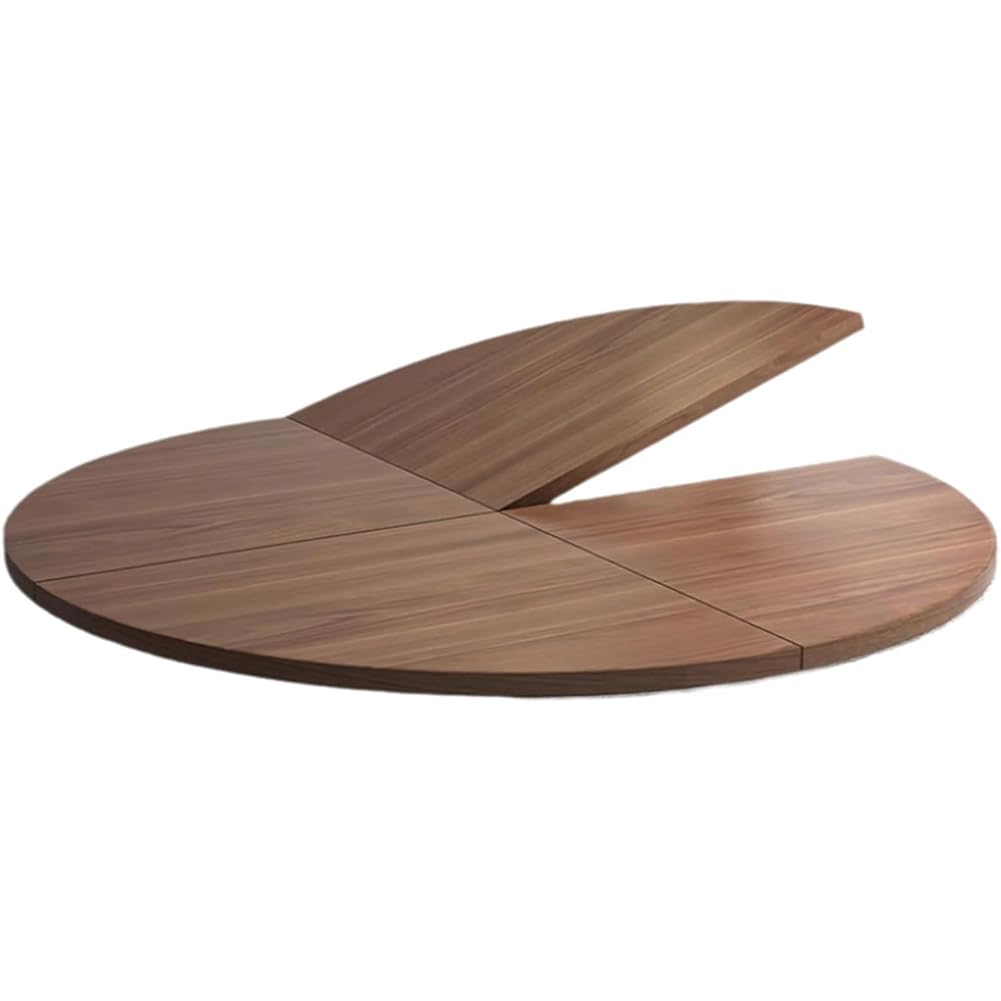 Foldable Table Top Extender, 48 to 95 in Diameter Large Wood Round Foldable Table, Temporary Folding Desktop Extender (Walnut, 140cm / 55" L)