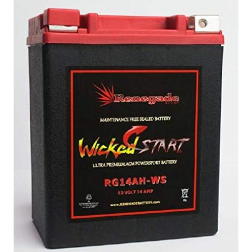 RG14AH-WS ATV Battery, 400 Cold Cranking Amps | Polaris 1996-2012, Sportsman 500…