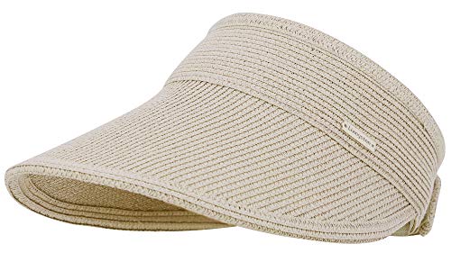 Livingston Women's Sun Hats UV UPF 50+ Beach Hats for Women Lightweight Straw Hat, Khaki