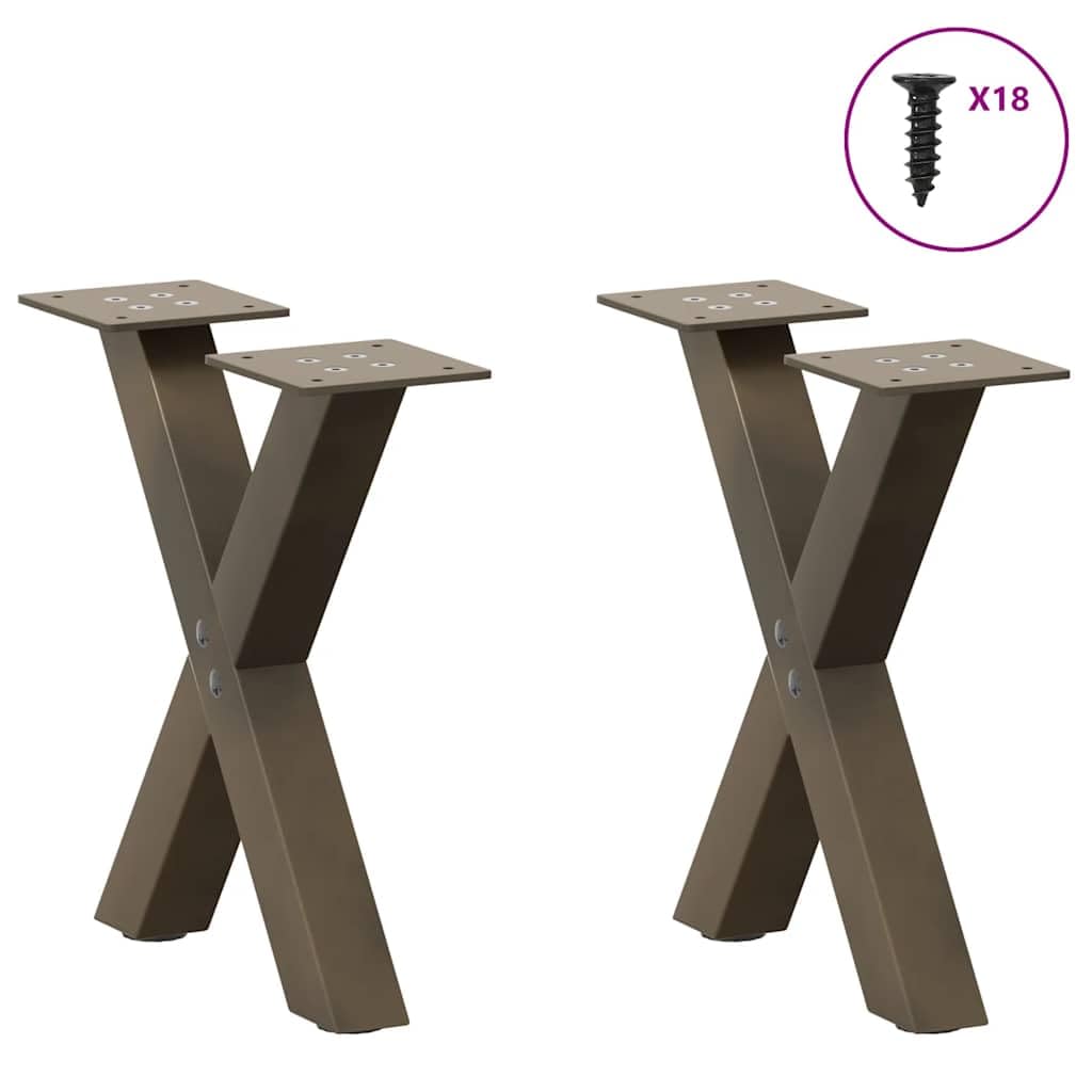 Couchtischbeine X-Form 2 Stück Naturstahl 30x(30-31) cm für DIY Möbel Bau, stabile Metallbeine mit verstellbaren Nivellierfüßen für Couchtisch, Esstisch oder Beistelltisch, robust und modern