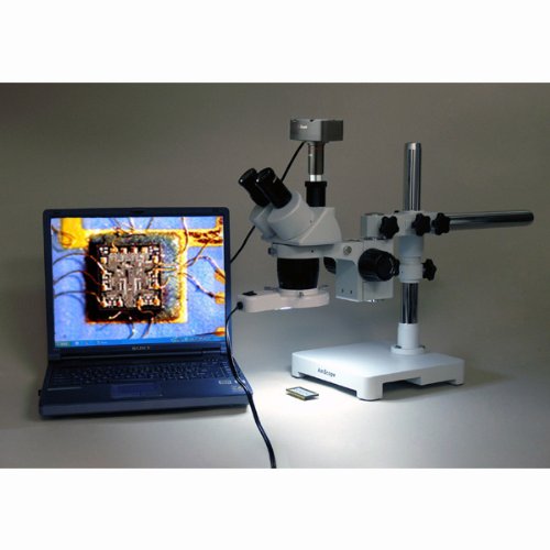 Image of AmScope SW24T Trinocular Stereo Microscope Head, WH10x Eyepieces, 20X and 40X Magnification, 2X /4X Objective