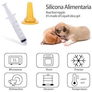 Pet Nursing Bottle,Puppy Bottles for Nursing,Kitten Nursing Bottle,Mini Pet Feeding Bottle and Syringes with Nipples for Newborn Rabbits, Small Animals, Squirrel,Small Breed Puppies