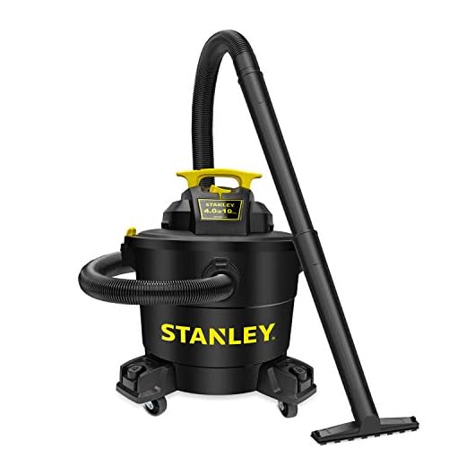 Stanley Wet/Dry Vacuum SL18191P, 10 Gallon 4 Horsepower 16 FT Clean Range Shop Vacuum, Ideal for Home/Garage/Laundry Rooms with Vacuum Attachments, Strong Suction Large Capacity Multiple Accessories