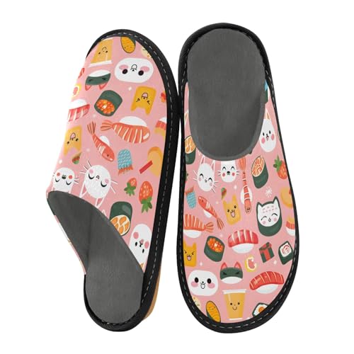 senya Cat Sushi Fuzzy Slippers Soft Home Bedroom Slippers for Women Men House Shoes2