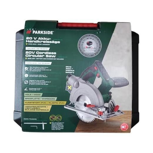 PARKSIDE® Akku- Handkreissäge PHKSA 20-Li A2 X20V TEAM (inkl. 2 Ah Akku und Schnellladegerät, im Transportkoffer)
