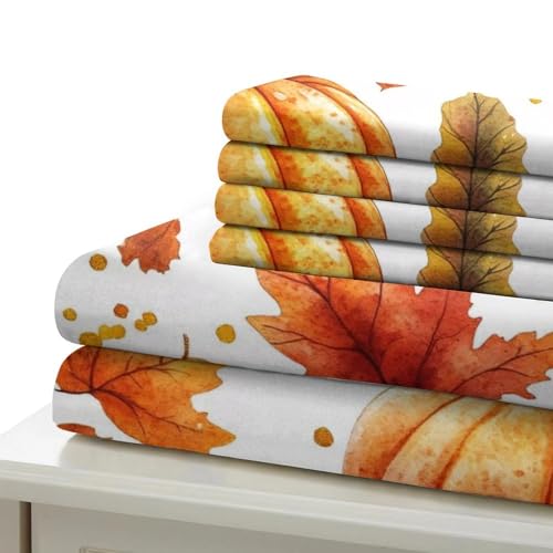 Parure de lit citrouilles d'automne housse de couette double 200x200cm