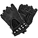 Hot Leathers GVL1010 Ladies Fingerless Gel Palm Gloves with Studs-Black-LG