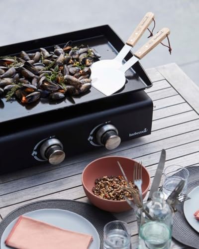 Barbecook Lot de 2 Spatules à Plancha, Acier Inox/Bouleau FSC 31 x 1 x 14 cm 2232005055, Argent – vue 2