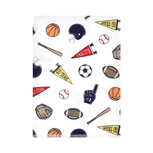 Image of Hudson Baby Unisex Baby Cotton Poly Flannel Burp Cloths Bundle, Sports Fan, One Size
