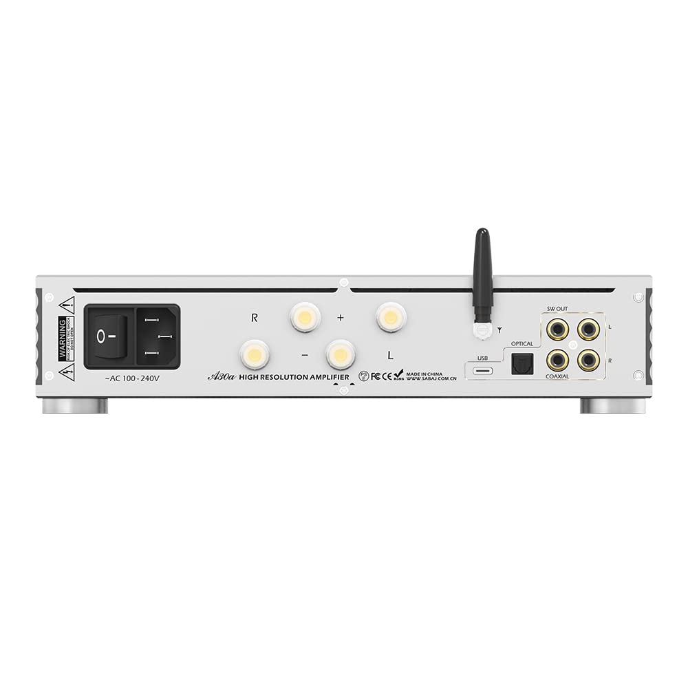 Sabaj A30a Hi-Fi Power Amplifier, Axign AX5689 Chip, USB/Optical/Bluetooth/Coaxial/RCA Input, 200W x 2? THD+N 0.0008%, XMOS DSD512 32bit/768kHz PCM ASIO with Remote Control