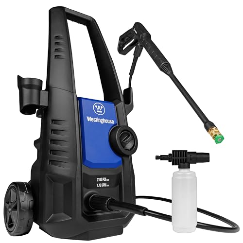 Comparison: Home Pressure Washer 5 Westinghouse ePX3050 Electric Pressure Washer, 2100 Max PSI 1.76 Max GPM with Foam Cannon, for Cars/Fences/Driveways/Home/Patios