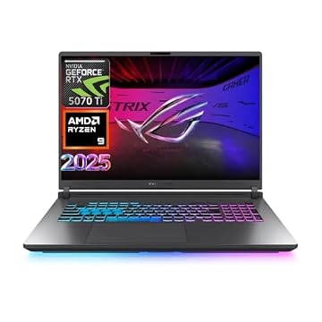 Asus Laptop para jogos ROG Strix G16 2025, tela FHD 165Hz de 16 polegadas, AMD Ryzen 9 8940HX de 16 núcleos, RTX 5070 Ti, 16 GB de RAM, SSD de 1 TB, cinza Eclipse